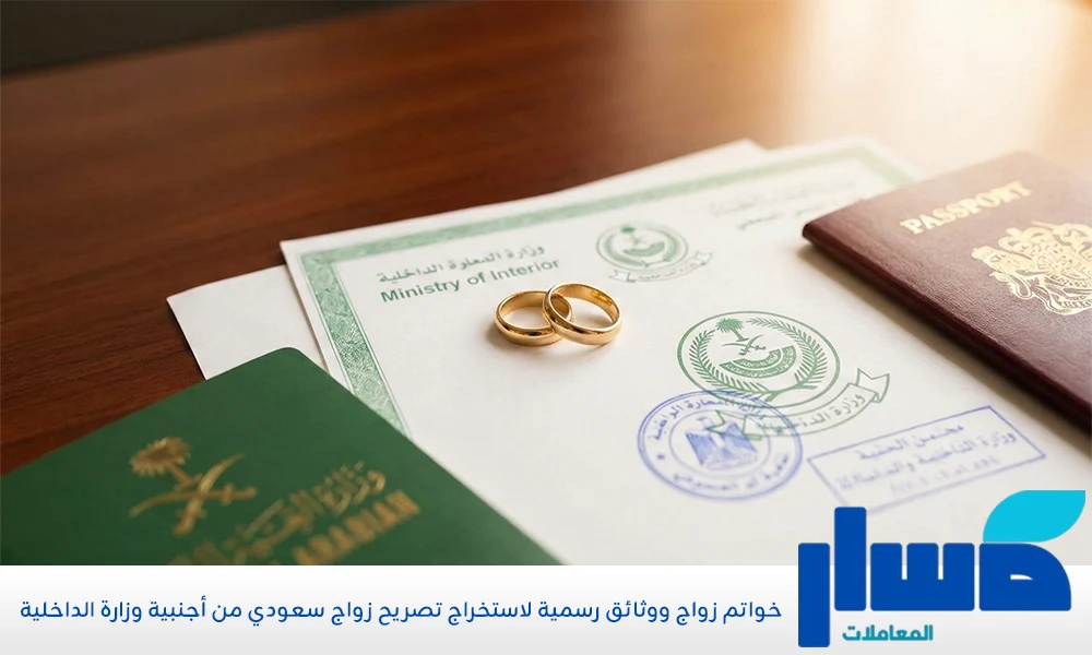 خواتم زواج ووثائق رسمية لاستخراج تصريح زواج سعودي من أجنبية وزارة الداخلية