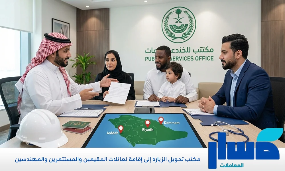 مكتب تحويل الزيارة إلى إقامة لعائلات المقيمين والمستثمرين والمهندسين