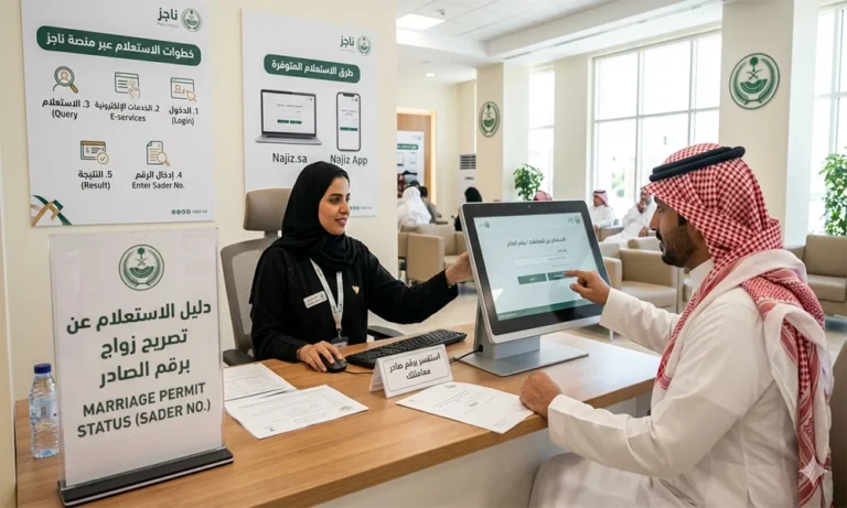 الاستعلام عن تصريح زواج برقم الصادر