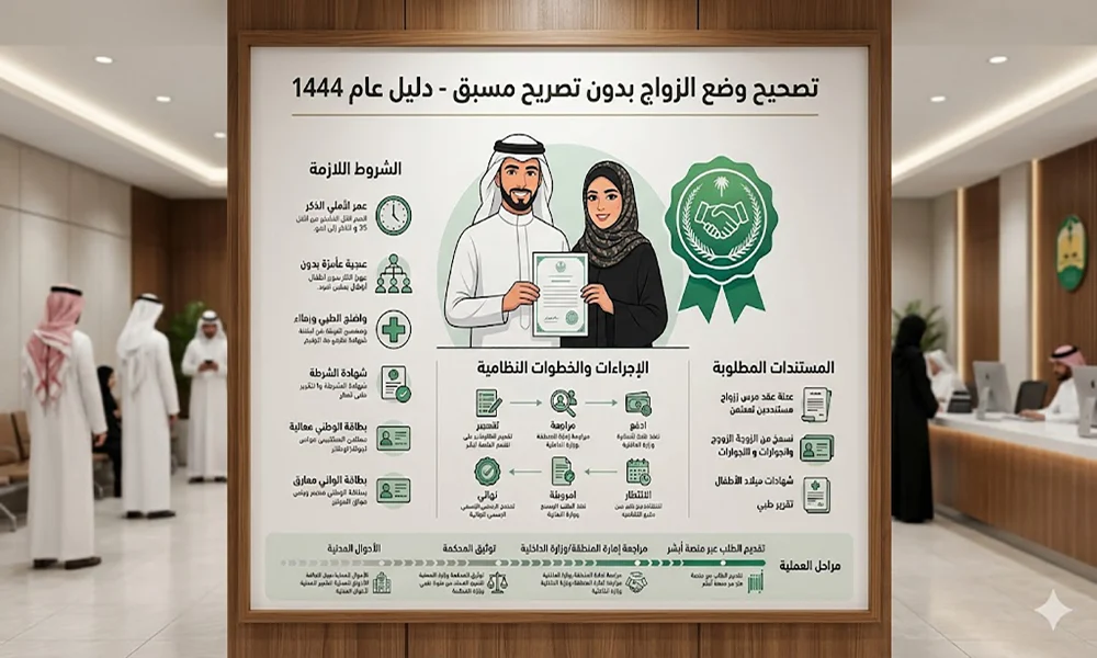 تصحيح وضع زواج بدون تصريح 1444