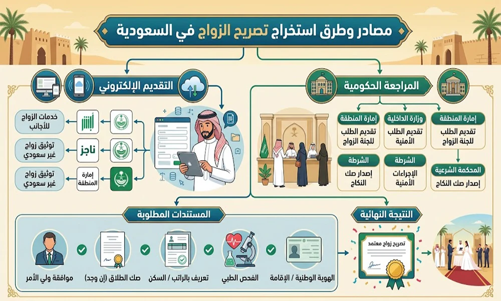 مصادر استخراج تصاريح الزواج